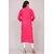 Padlaya Fashion Women Striped Cotton Rayon Straight Kurta(Pink)