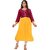 Padlaya Fashions Women Colorblock Viscose Rayon Straight Kurta(Yellow, Purple)