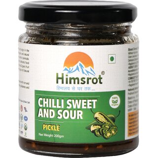                       Himsrot Organic Chilli Sweet  Sour Pickle  Homemade Green (Mirchi) Achar Green Chilli Pickle(200 g)                                              