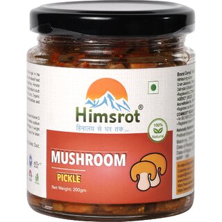                       Himsrot Natural Mushroom Pickle Homemade Button Mushroom Achar Mushroom Pickle(200 g)                                              
