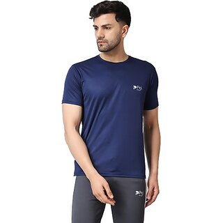                      PRJ IN STYLE Solid Men Round Neck Blue T-Shirt                                              
