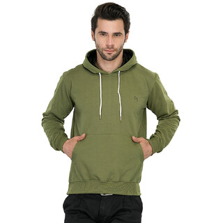                       Leebonee Men Green Hooded Sweatshirt                                              
