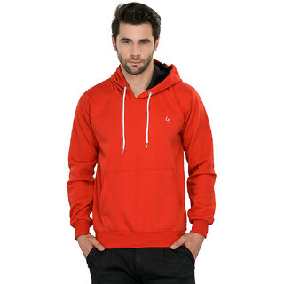                       Leebonee Men Red Hooded Sweatshirt                                              
