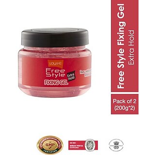                       Lolane Freestyle Fixing Gel Extra Hold Pack of 2 Hair Gel (400 g)                                              