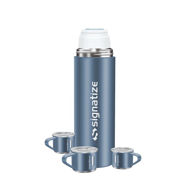 Stainless Steel Thermo 500ml/16.9oz Vacuum Insulated Bottle with Cup for  Coffee Hot drink and Cold drink water flask.(Blue,Set)