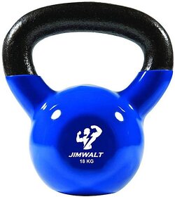 JIMWALT 18Kg Premium Half Coated Vinyl Kettlebells Home Gym Combo