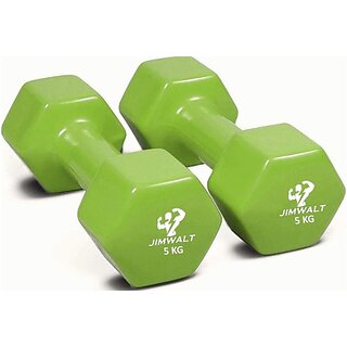 Buy JIMWALT Now In India Exclusive Range of Vinyl Dumbbells 5 5 10 KG Fixed Weight Dumbbell 10 kg Online 2349 from ShopClues