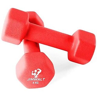 Buy JIMWALT The Indian Made Jimwalt Premium Half Coating Neoprene Dumbbells 4 4 8KG Fixed Weight Dumbbell 4 kg Online 2049 from ShopClues