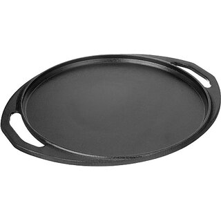                       DOSA TAWA 11 INCH Tawa 28 cm diameter with Lid Induction Bottom Cookware Set (Cast Iron, 1 - Piece)                                              