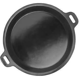                       EUGOR Fish Fry Pan Fry Pan 22.7 cm diameter 1 L capacity (Cast Iron, Non-stick, Induction Bottom)                                              