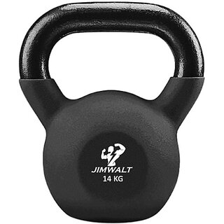                       JIMWALT Neoprene Coated 14Kg Black Kettlebell (14 kg)                                              