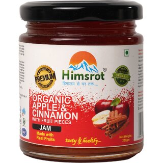                       Himsrot Organic Apple  Cinnamon Marmalade Jam With Apple Real Fruit Pieces 250 g                                              