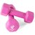 JIMWALT Neoprene Coated (0.5Kg*2 = 1Kg ) Pink Fixed Weight Dumbbell (1 kg)