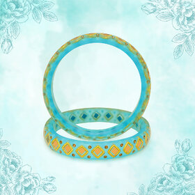 LUV FASHION Blue plastic Designer Bangles