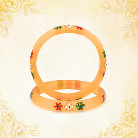 LUV FASHION Gold plastic Designer Bangles