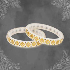 LUV FASHION White plastic Designer Bangles