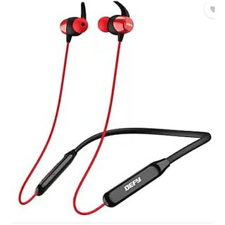                       (Refurbished) Defy Fuzionx Pro With Enc, Magnetic On/Off, Fast Charge And Upto 16 Hours Playback Bluetooth Headset (Martian Red, In The Ear)                                              