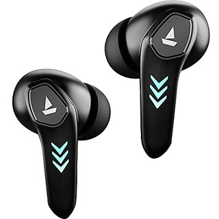 (Refurbished) Boat Airdopes 190 True Wireless In Ear Earbuds With Beast Mode(50Ms) For Gaming, 40H Playtime, Breathing Leds, Boat Signature Sound, Quad Mics Enx Tech, Asap Charge  Bt V5.3(Black Sabre)