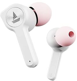 (Refurbished) Boat Airdopes 408 True Wireless Earbuds With Upto 20H Playback, Asap Charge, Advanced Touch Controls, Instant Voice Assistant, Bluetooth V5.0,  Ipx4 Water Resistance(Rose Gold White)