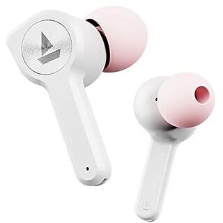 (Refurbished) Boat Airdopes 408 True Wireless Earbuds With Upto 20H Playback, Asap Charge, Advanced Touch Controls, Instant Voice Assistant, Bluetooth V5.0,  Ipx4 Water Resistance(Rose Gold White)