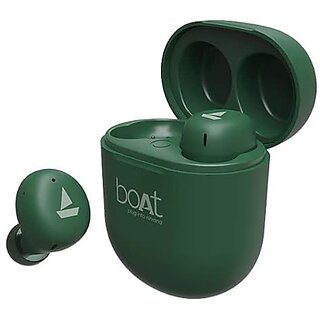                       (Refurbished) Boat Airdopes 381 Bluetooth In Ear Wireless Earphone With Mic Army Green                                              
