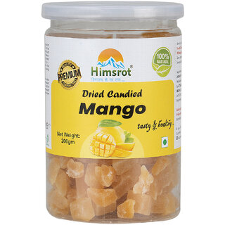                       Himsrot Dried Premium Natural Mango Slices  Mango Candy 200 gms Mango Toffee                                              