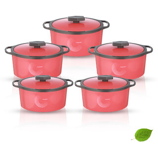                       Trueware Stainless Steel red Color Casserole                                              