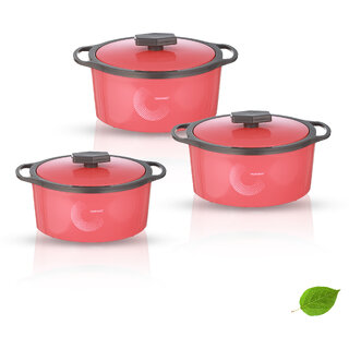                       Trueware Stainless Steel Pink Color Casserole                                              