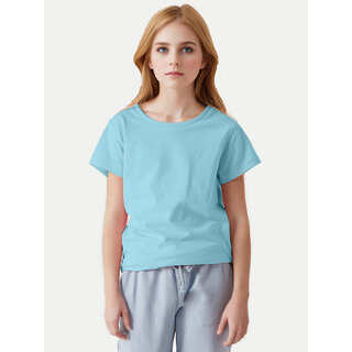                       Girls sky Crew neck T-shirt                                              