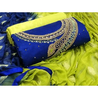                       Women Shoppee's Elegant Embroidered - Unstiched Dress Material                                              