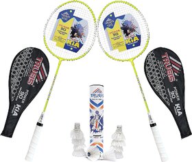Scorpion Kia Badminton Racquet Kit Including 2 Pc Kia Racquet With 10 Pc Kia Shuttlecock