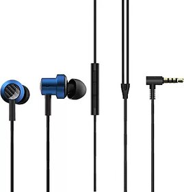Dual Driver Dynamic Bass High Definition In-Ear Earphones With Mic Wired Headset  (Blue, In The Ear)