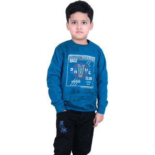                       Kid Kupboard Cotton Boys Sweatshirt, Dark Blue, Full-Sleeves, Crew Neck, 6-7 Years KIDS5757                                              