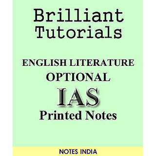                       Brilliant Tutorials Ias English Literature Optional Printed Notes                                              