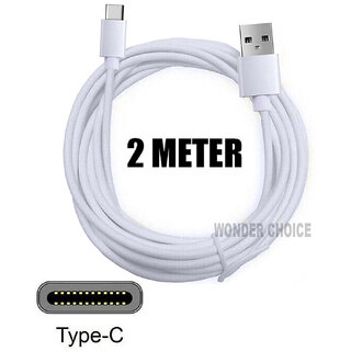                       2 Meter Long Usb Type C Quick Fast Charger Cable Data Charging Cable For All Android Usb Type-C Port Smartphones Mobile                                              