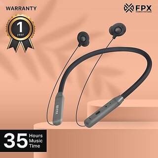                       Fpx Bliss Wireless Bt Neckband, Matte,Magneticbuds 35Hr Playtime Bluetooth Headset  (Silver, In The Ear)                                              