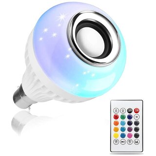 Tecsox Bluetooth Speaker Music Light White Rgb Light Ball Bulb Colorful Lamp, Remote Control For Home, Bedroom, Etc.