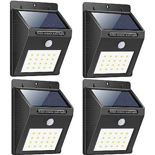                       Sui 20 Led Solar Motion Sensor Light, Outdoor Weatherproof (4 Pack, White)                                              