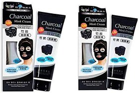 Charcoal Face Mask Cream For Blackheads (Pack Of 2 )