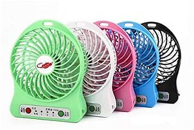 Wox Portable Mini Usb Fan 3-Level Speed Adjustable Electric Cooling Desktop Fan With Rechargeable Battery (Mini Fan) Multi Colour