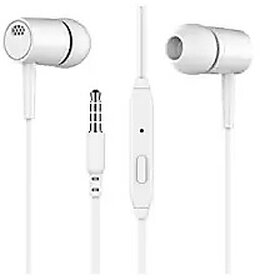 Unv Vnp Wired In Ear Earphone White, Handsfree, Earbuds With Mic  Button For Music Call Control,Compatible With All Smart Phones.