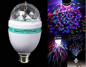 360 Degree Rotating Led Rotating Bulb Disco Led Light Lamp For Home Pooja Temple Party Home Diwali Decoration (Multi Colours)