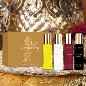 La French Oudh Perfume Gift Set for Men and Women 4x20ml  Adventure Oud  Romance Oud  Al Hisan  Oud Woody