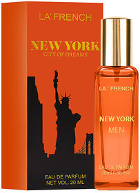 La French New York  City of Dreams Perfume for men, Long Lasting Eau De Parfum, 20ml