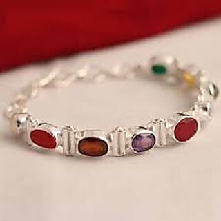 Navratna bracelet store silver online