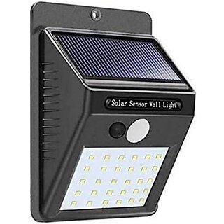                       Wox Led Solar Panel Power Light 1800Mah Battery Wall Lamp Motion Sensor Luminaria Energy 20 Led Waterproof Sunlight For Garden Outdoor Stairs (1)(Plastic)                                              