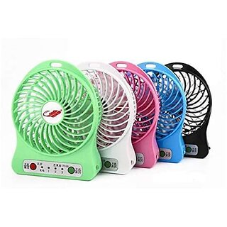                       Wox Portable Mini Usb Fan 3-Level Speed Adjustable Electric Cooling Desktop Fan With Rechargeable Battery (Mini Fan) Multi Colour                                              