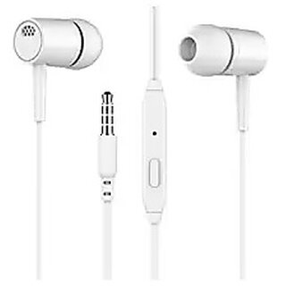                       Unv Vnp Wired In Ear Earphone White, Handsfree, Earbuds With Mic  Button For Music Call Control,Compatible With All Smart Phones.                                              