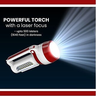                       Solar Rechargeable Long Focus Torch With Led Lights(White)                                              