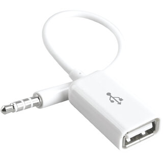                       Tp Troops 3.5Mm Male Aux Audio Plug Jack To Usb 2.0 Female Converter Cord Cable White  1X To Usb Aux Audio Cable-Tp-222                                              